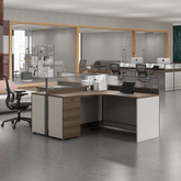 Harbour-D Modern Office Partition Workstation L-Shaped Desk with Side Cabinet